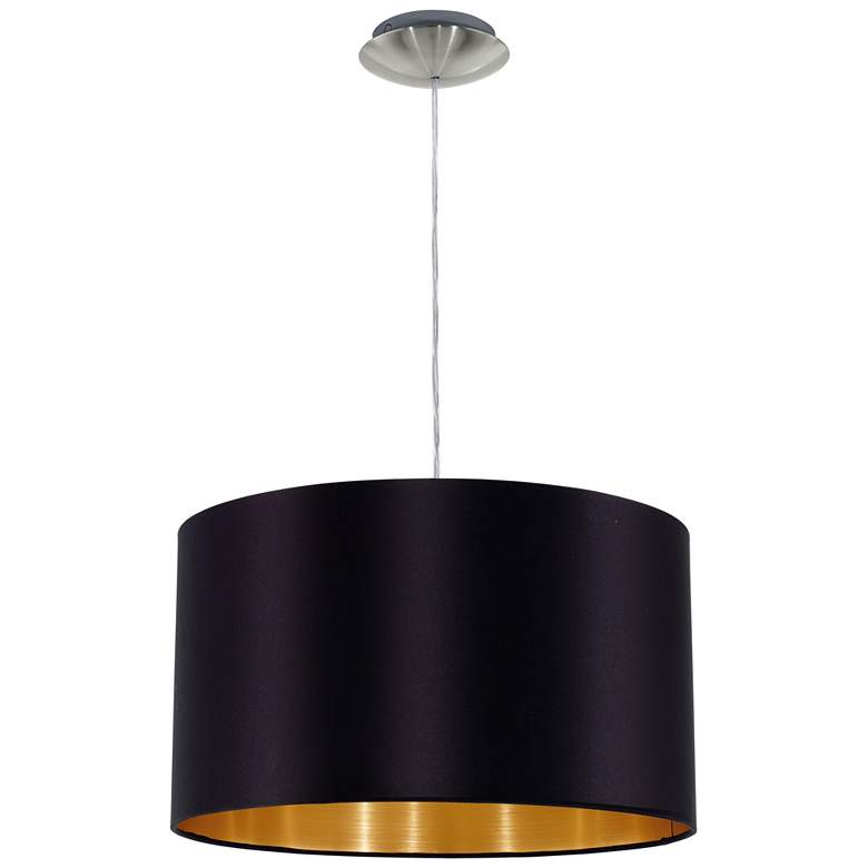 Image 1 Maserlo - 1-Light Pendant - Satin Nickel - Black and Gold