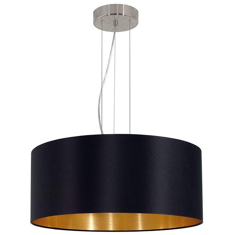 Image 1 Maserlo - 3-Light Pendant - Satin Nickel - Black and Gold