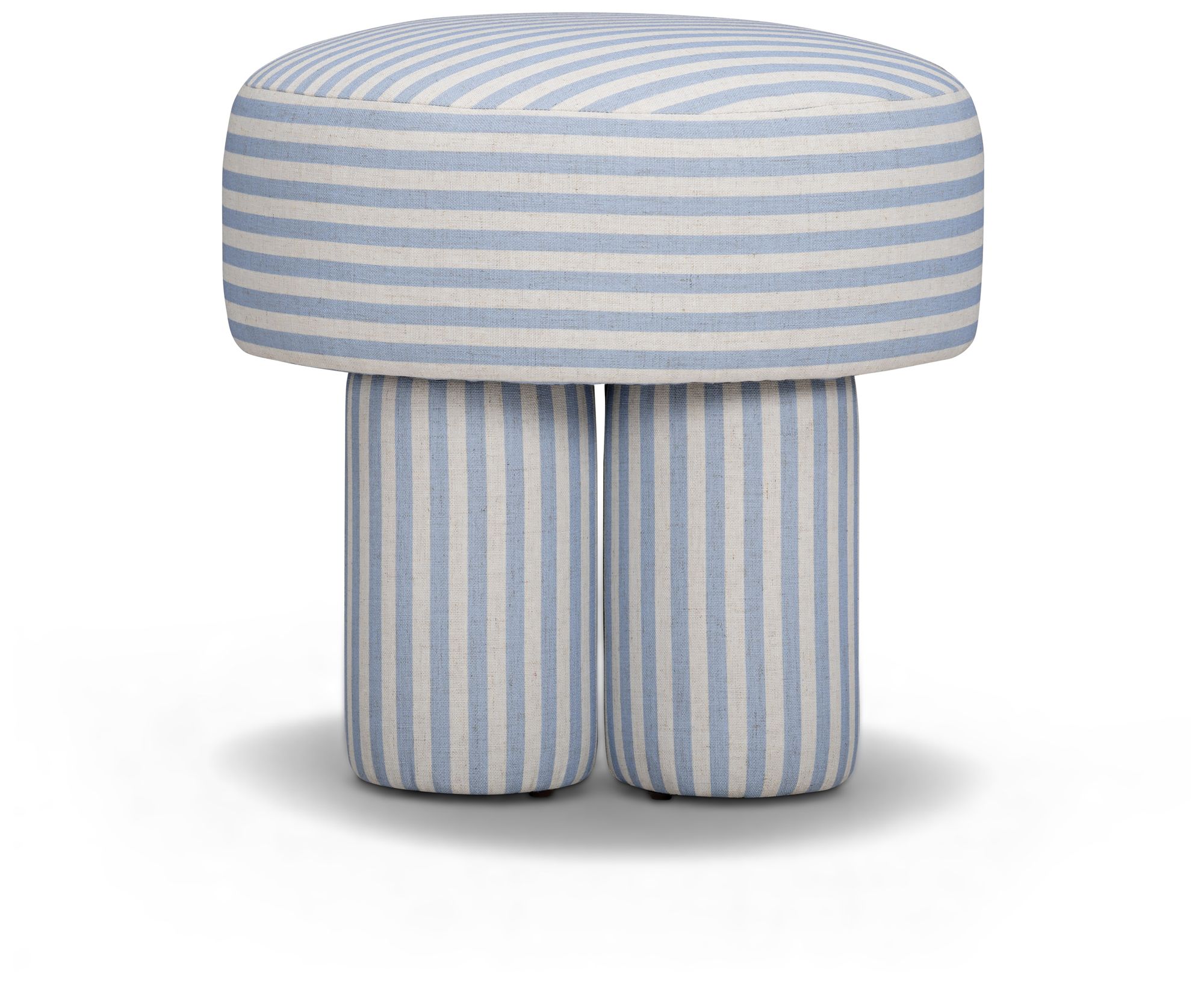 Image 2 Masha Blue Striped Linen Stool more views