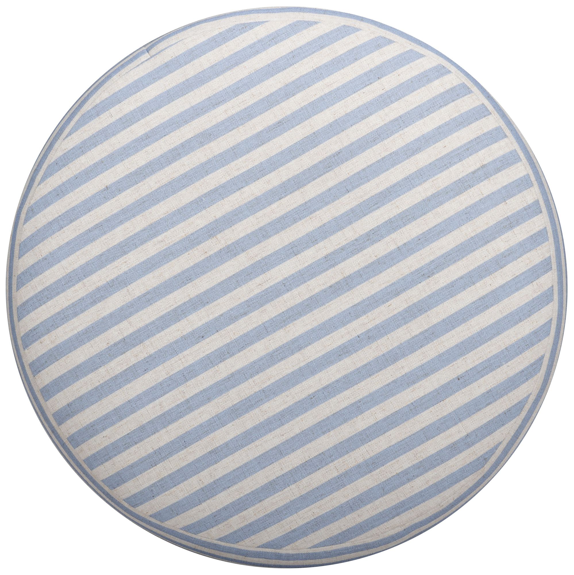 Image 4 Masha Blue Striped Linen Stool more views