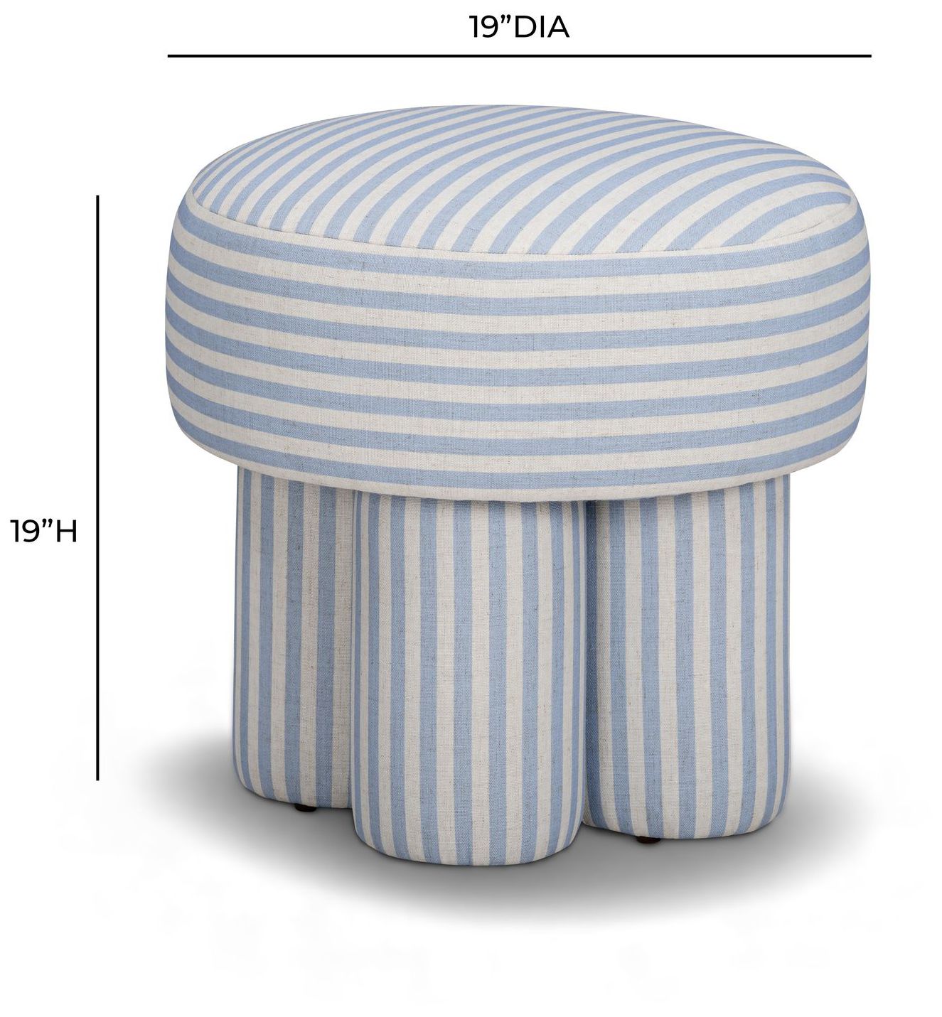 Image 5 Masha Blue Striped Linen Stool more views