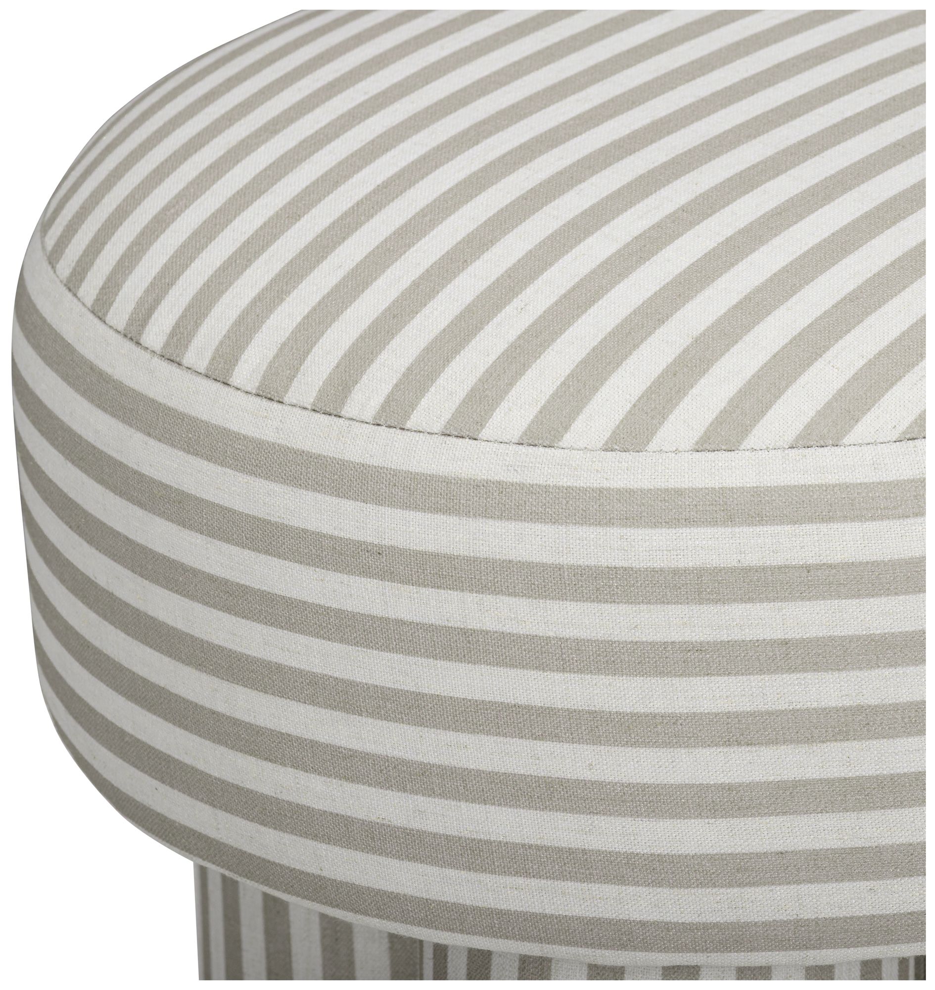 Image 3 Masha Khaki Striped Linen Stool more views