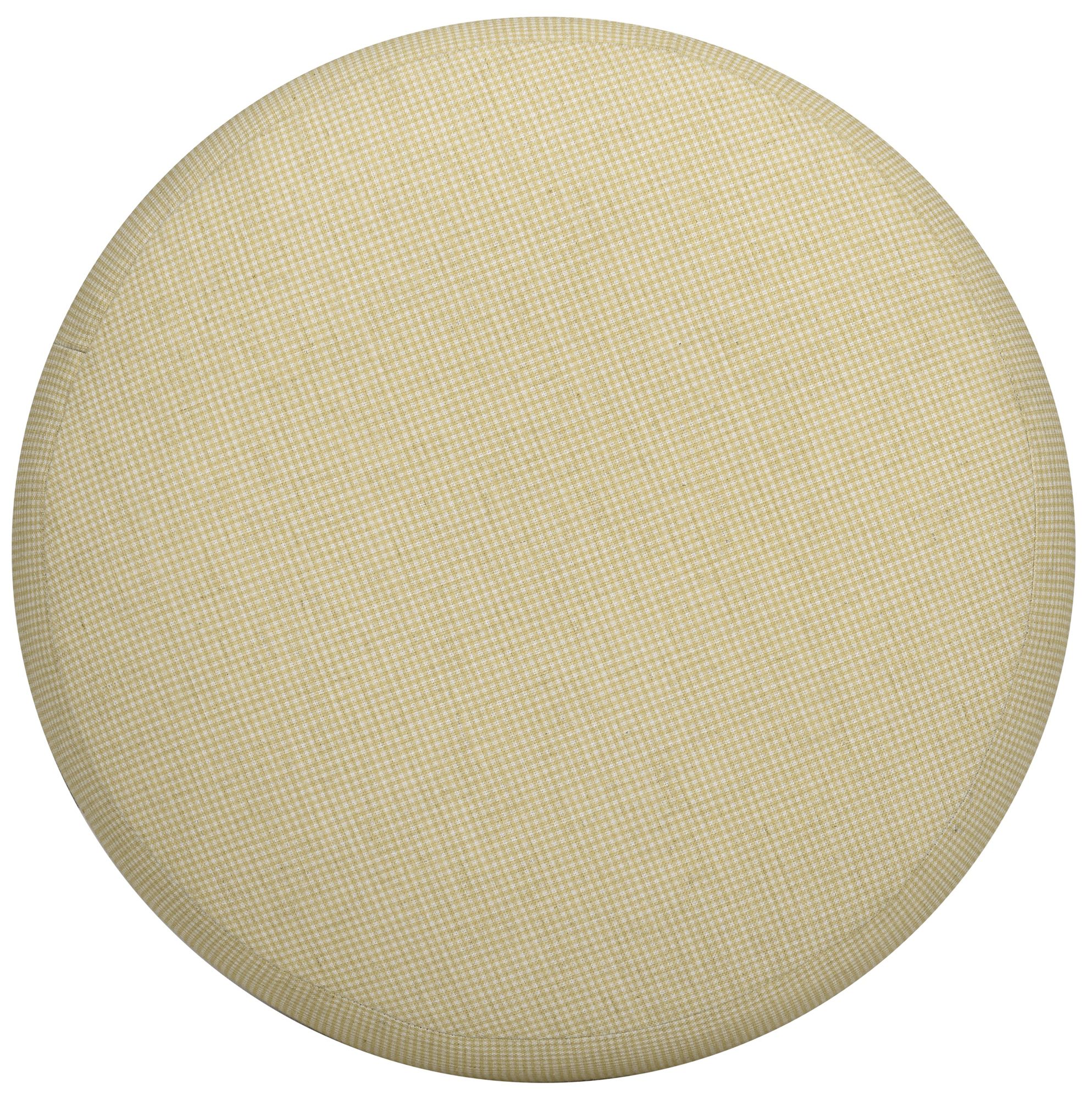 Image 4 Masha Yellow Homespun Plaid Linen Stool more views