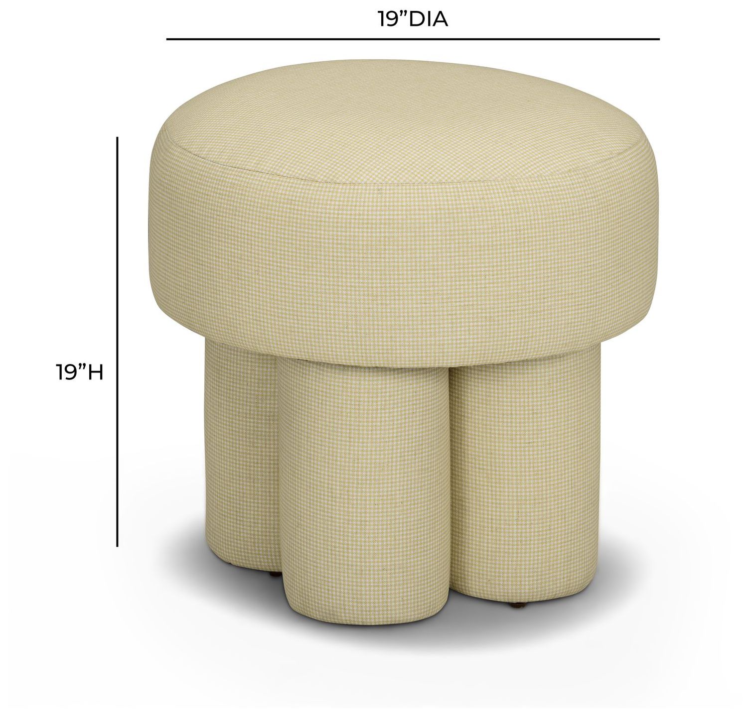 Image 5 Masha Yellow Homespun Plaid Linen Stool more views