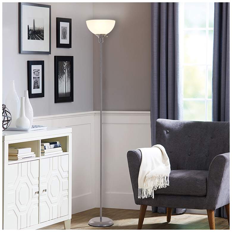 Image 4 Masion 70.75" High Silver Torchiere Floor Lamp more views