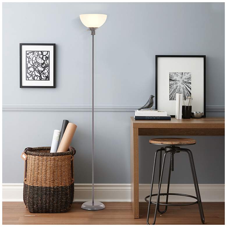 Image 7 Masion 70.75" High Silver Torchiere Floor Lamp more views