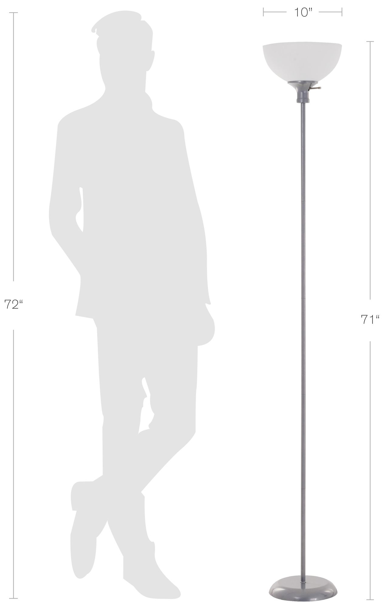 Masion 70.75" High Silver Torchiere Floor Lamp