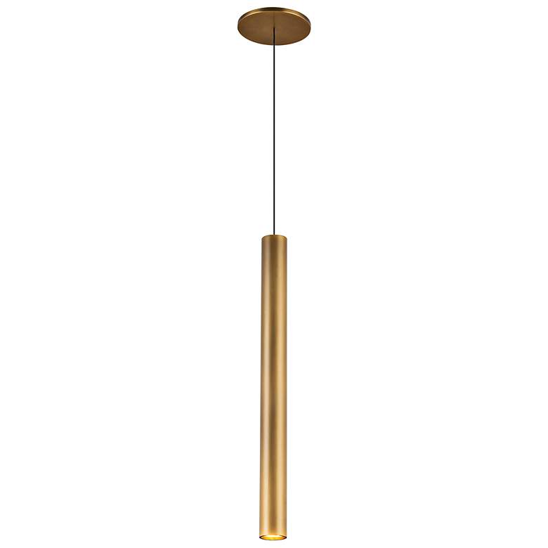 Image 2 Mason 1 3/4" Wide Vintage Brass LED Pendant Light