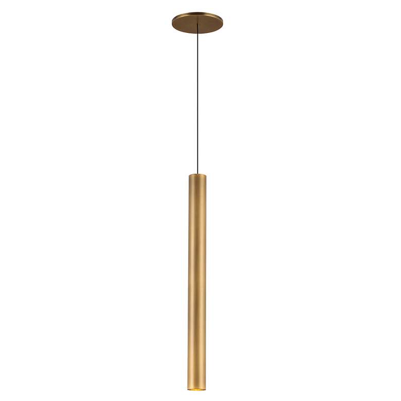 Image 4 Mason 1 3/4" Wide Vintage Brass LED Pendant Light more views