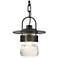 Mason 10.6"H Black Outdoor Ceiling Fixture With Clear Glass Shade