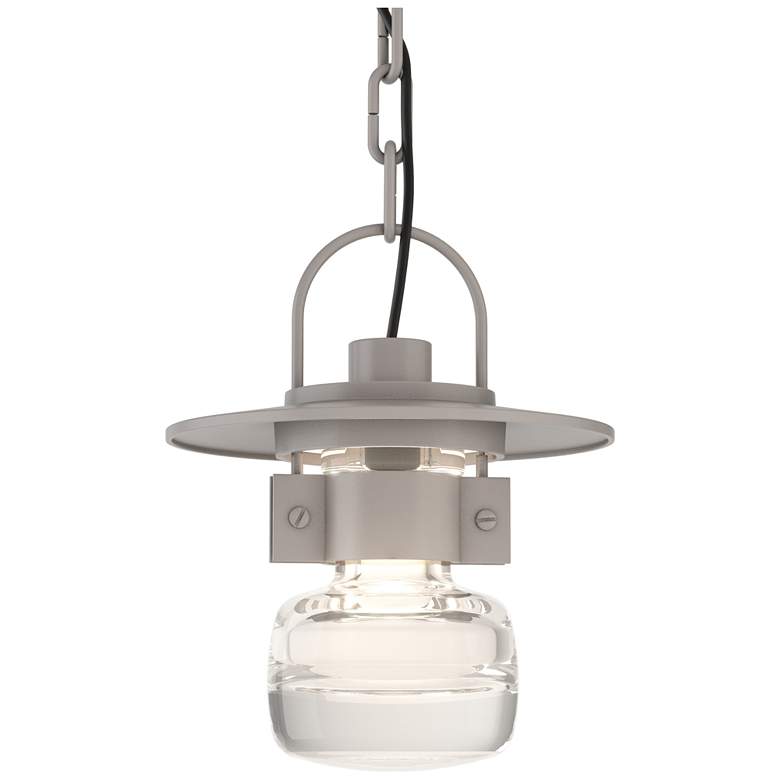 Image 1 Mason 10.6"H Burnished Steel Outdoor Ceiling Fixture w/ Clear Glass Sh