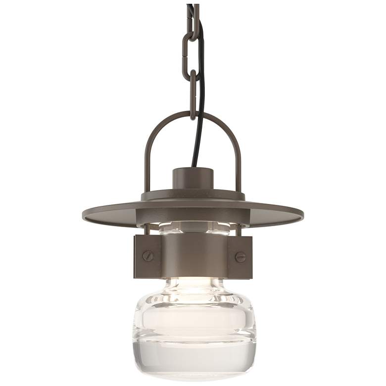 Image 1 Mason 10.6"H Dark Smoke Outdoor Ceiling Fixture w/ Clear Glass Shade