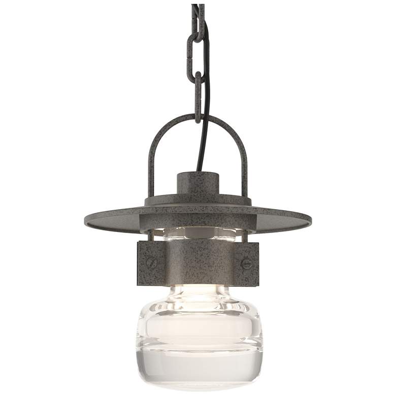 Image 1 Mason 10.6 inchH Natural Iron Outdoor Ceiling Fixture w/ Clear Glass Shade