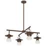 Mason 11.3"H 4-Light Bronze Outdoor Pendant With Clear Glass Shade