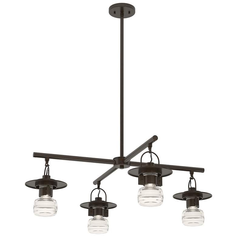 Image 1 Mason 11.3"H 4-Light Oil Rubbed Bronze Outdoor Pendant w/ Clear Glass 