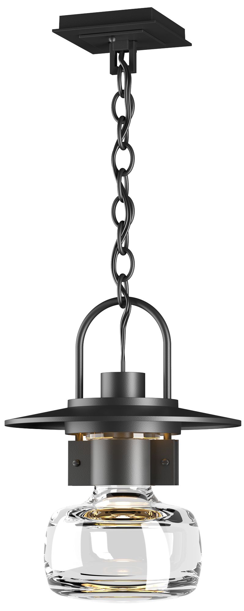 Mason 11.3"W Coastal Black Outdoor Ceiling Fixture w/Clear Made to Order