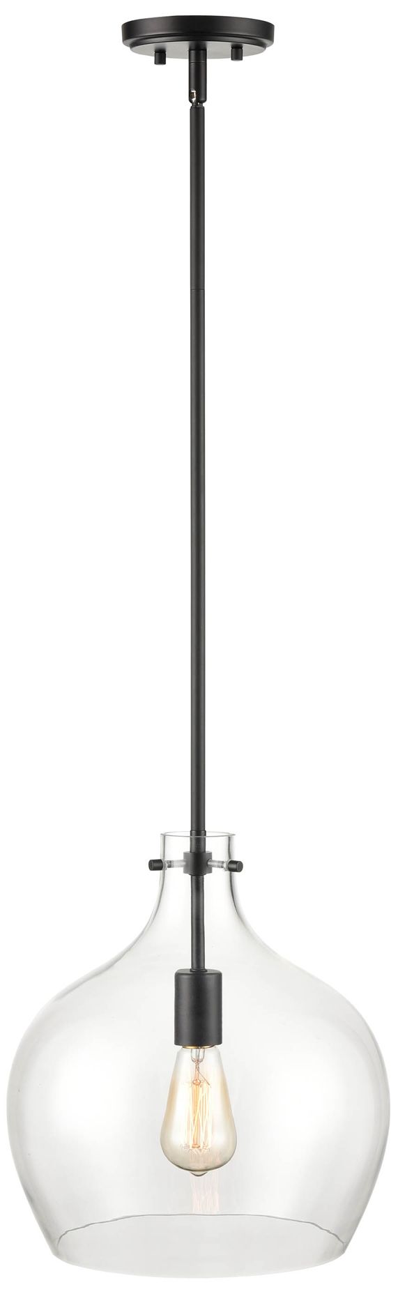 Image 2 Mason 13" Wide Matte Black Pendant Light more views