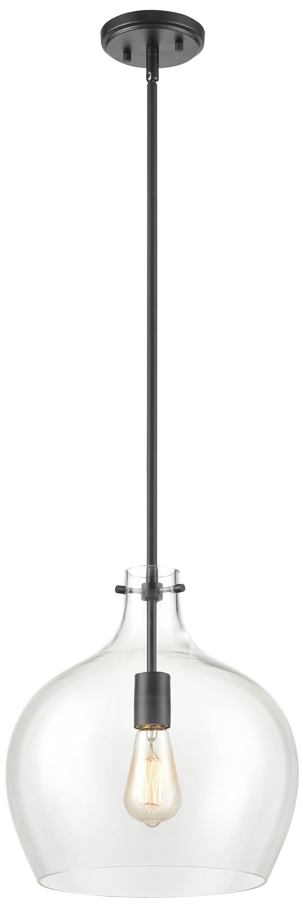 Image 3 Mason 13" Wide Matte Black Pendant Light more views