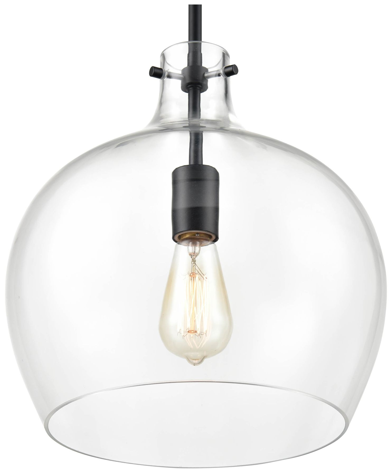 Image 4 Mason 13" Wide Matte Black Pendant Light more views