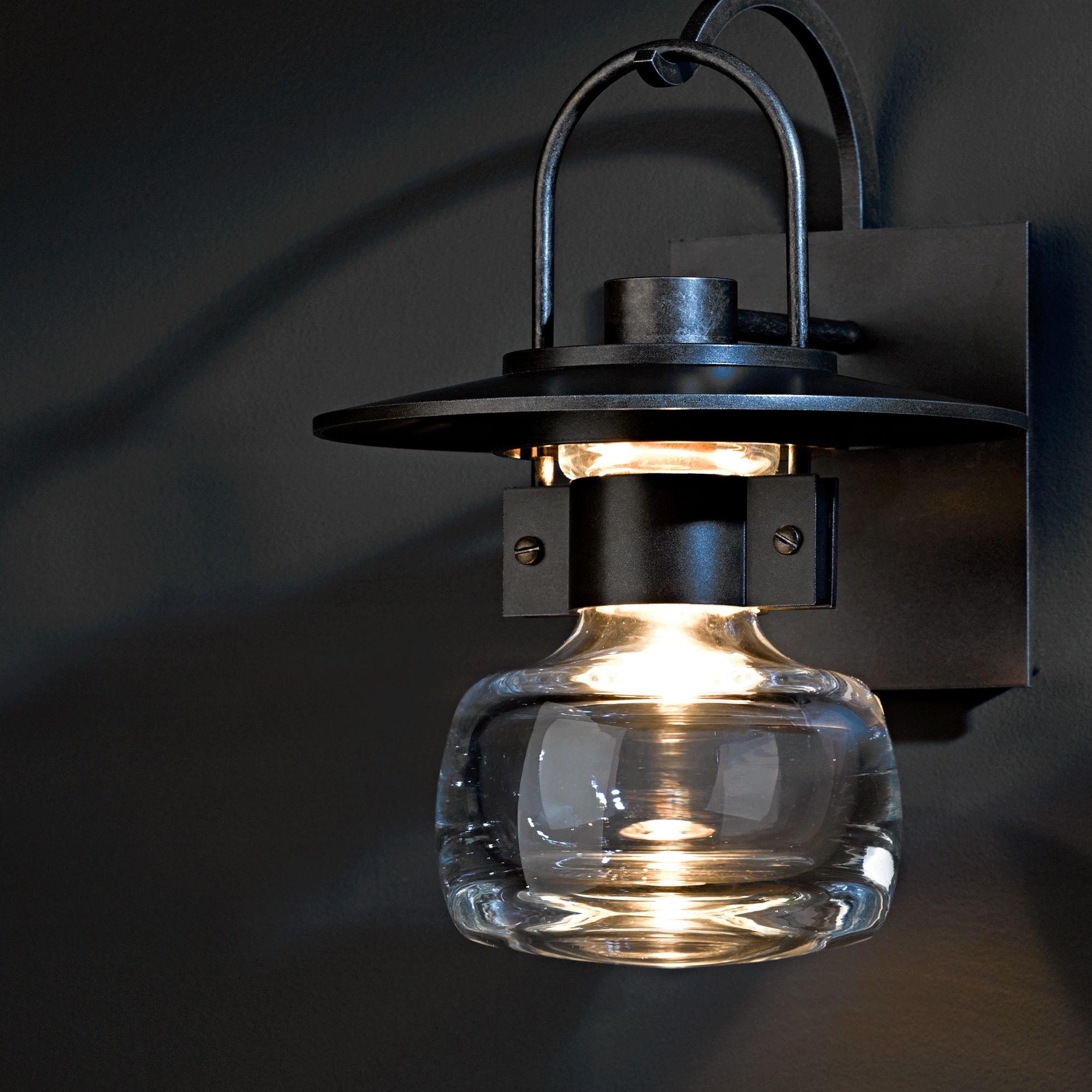 Image 3 Mason 15.9"H Large Coastal Black Outdoor Sconce With Clear Glass Shade more views