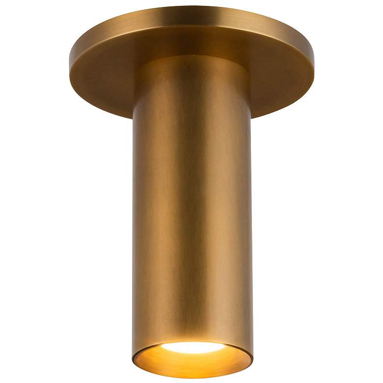 Image 1 Mason 2 1/4" Wide Vintage Brass LED Cylinder Ceiling Light