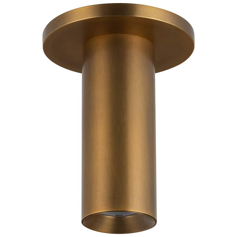 Image 2 Mason 2 1/4" Wide Vintage Brass LED Cylinder Ceiling Light more views