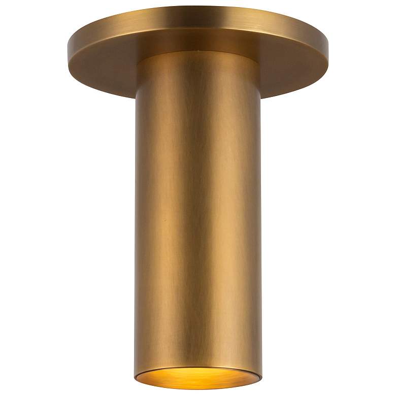 Image 3 Mason 2 1/4" Wide Vintage Brass LED Cylinder Ceiling Light more views
