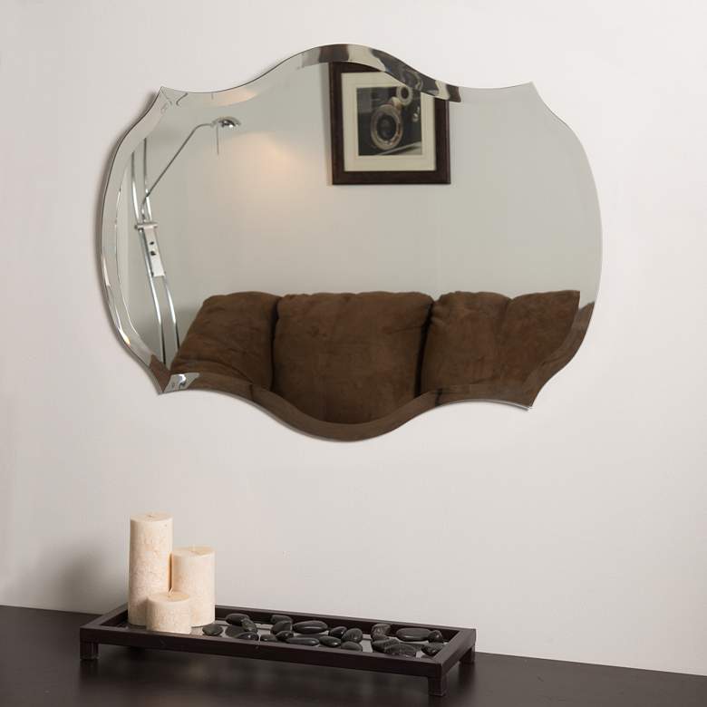 Image 1 Mason 23" x 31" Oval Frameless Bathroom Wall Mirror