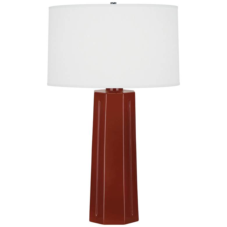 Image 1 Mason 25.88" High Oxblood Glazed Finish Table Lamp with Oyster Shade