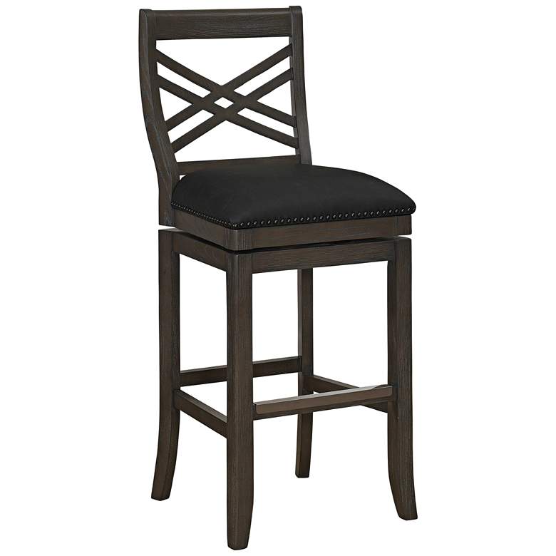 Image 1 Mason 26" Graphite Bonded Leather Swivel Counter Stool