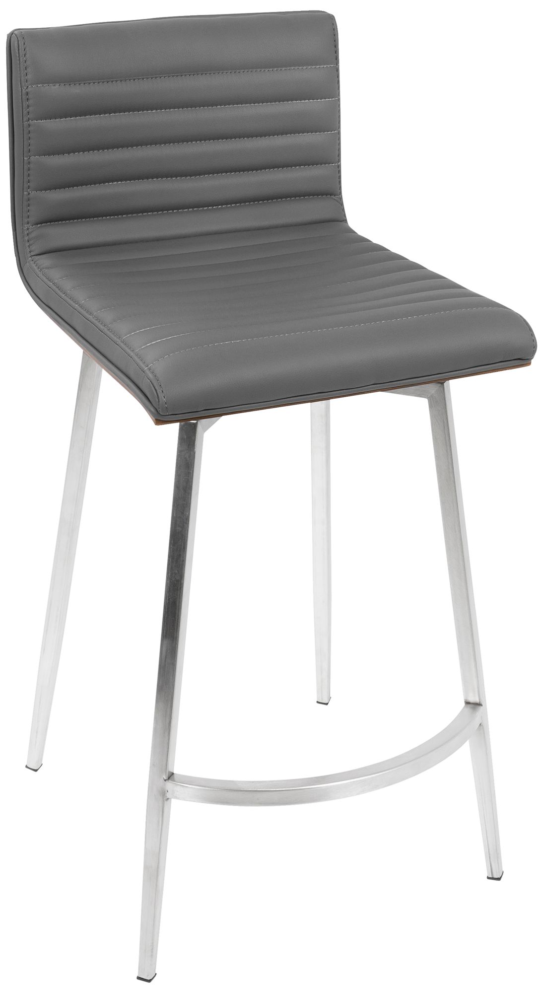 Mason 26" Gray Faux Leather Swivel Counter Stools Set of 2