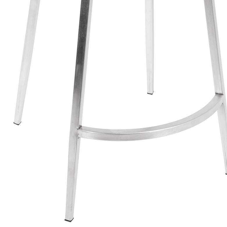 Image 3 Mason 26" Gray Faux Leather Swivel Counter Stools Set of 2 more views