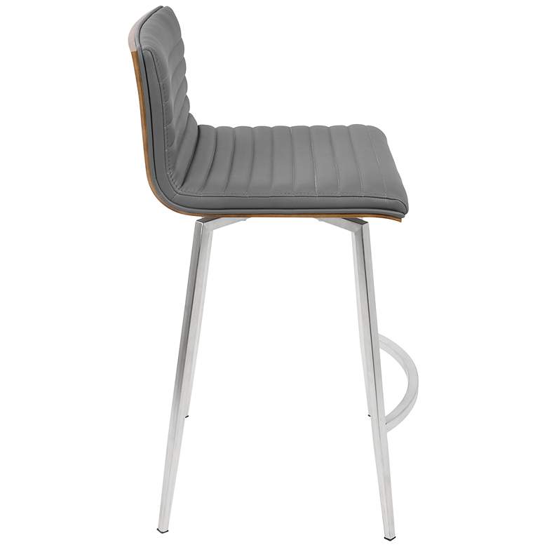 Image 6 Mason 26" Gray Faux Leather Swivel Counter Stools Set of 2 more views