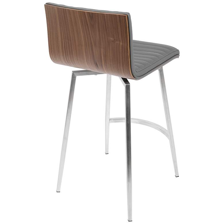 Image 7 Mason 26" Gray Faux Leather Swivel Counter Stools Set of 2 more views