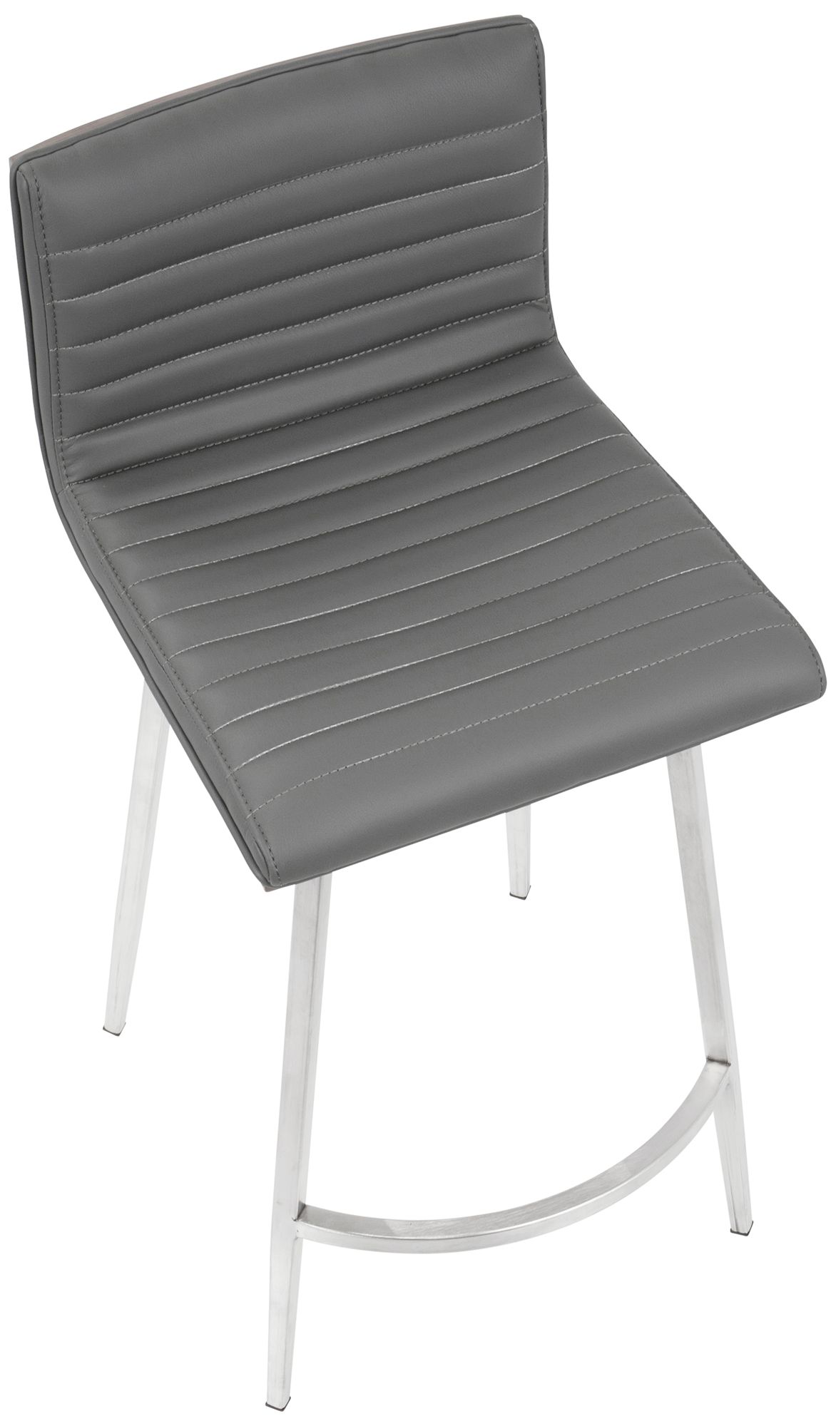 Mason 26" Gray Faux Leather Swivel Counter Stools Set of 2