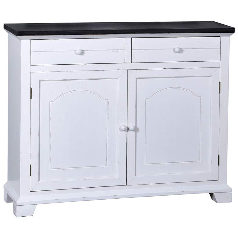 Image 1 Mason 42 inch Wide Black &#38; White Wood 2-Drawer &#38; 2-Door Cabinet
