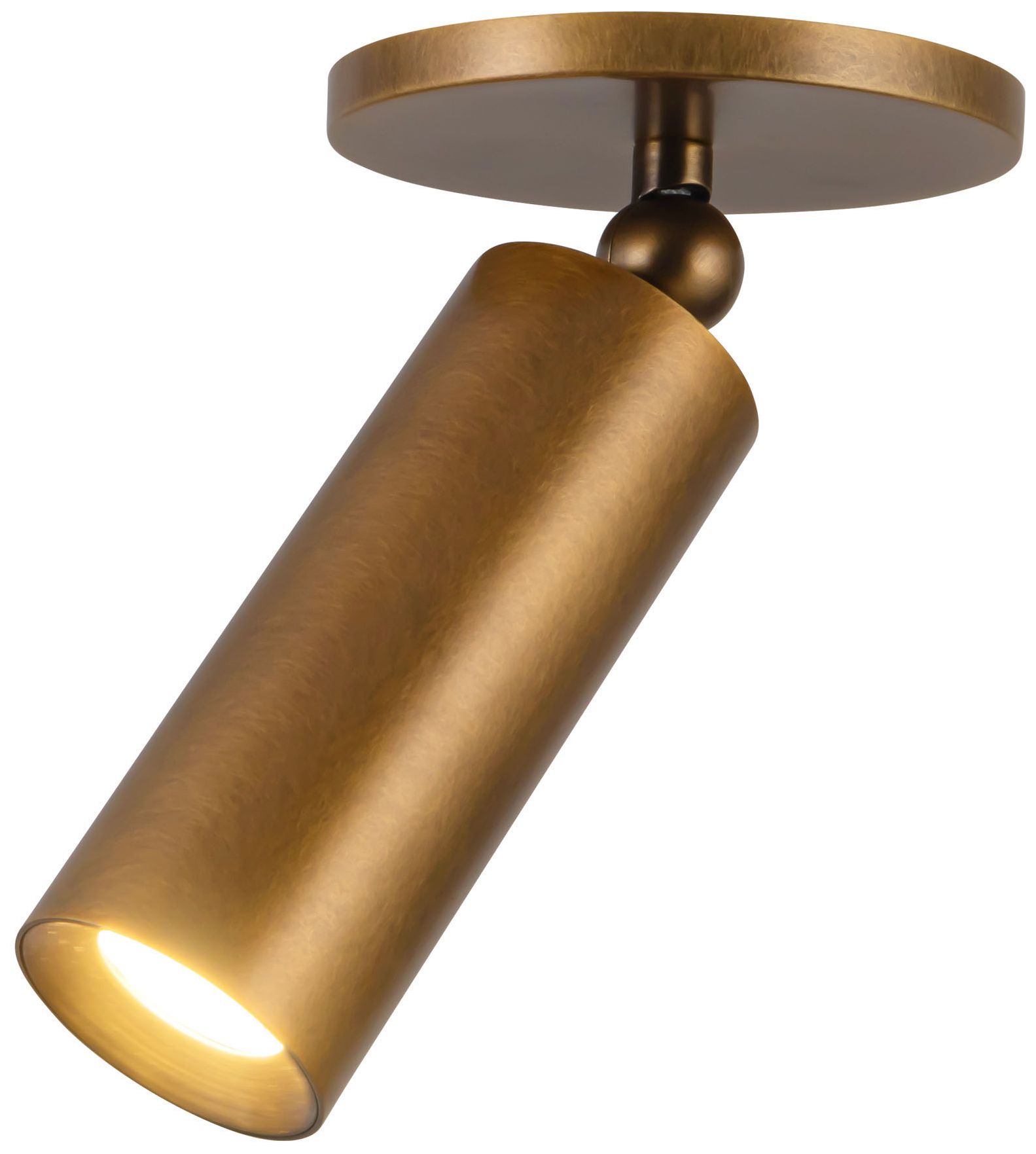 Image 3 Mason 5-in Vintage Brass dimmable LED Semi-Flush Mount more views