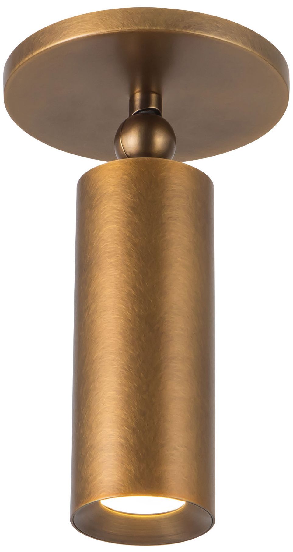 Image 6 Mason 5-in Vintage Brass dimmable LED Semi-Flush Mount more views