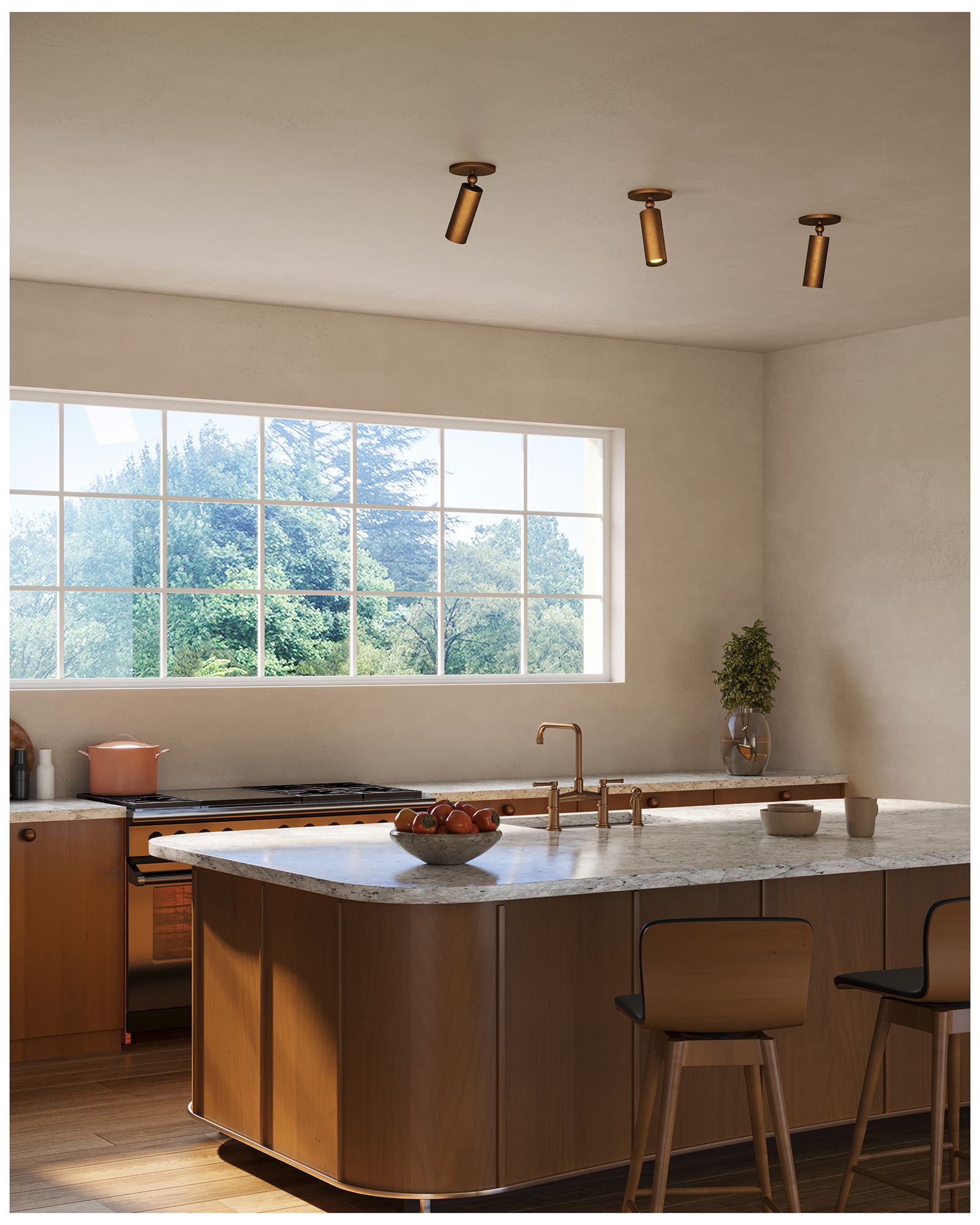 Image 7 Mason 5-in Vintage Brass dimmable LED Semi-Flush Mount more views