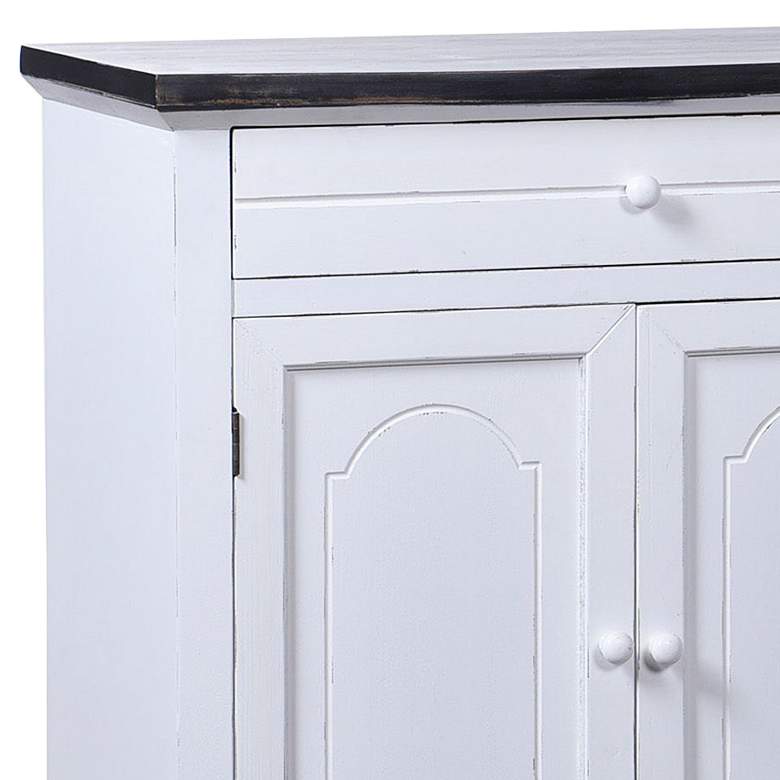 Image 3 Mason 60" Wide Large Black & White 2-Drawer & 4-Door Wood Cabi more views