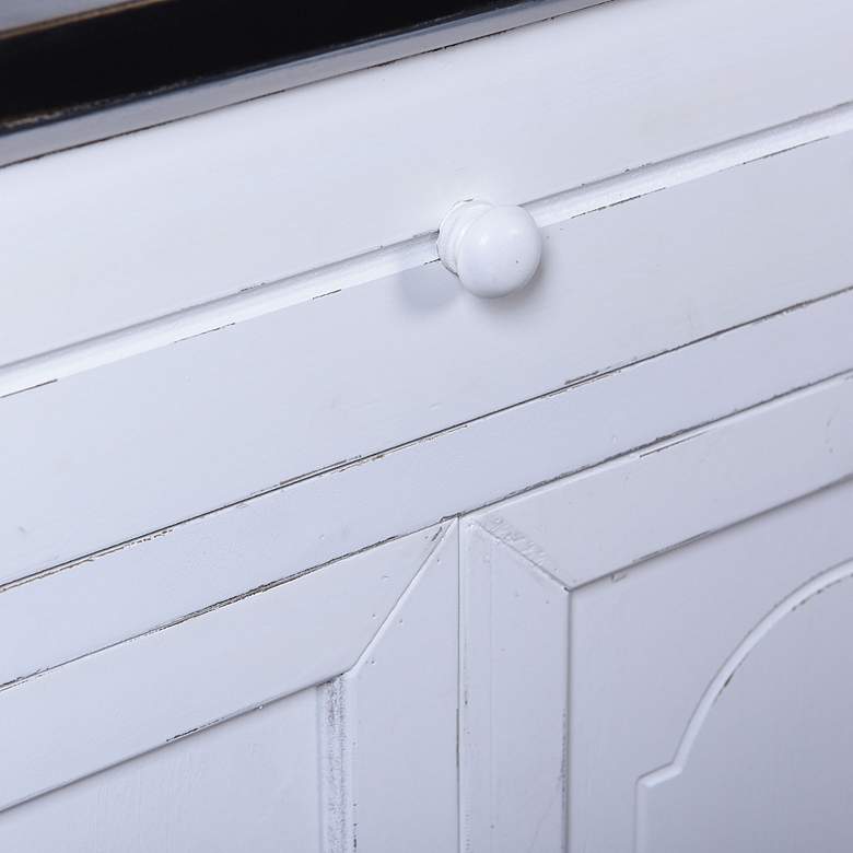 Image 4 Mason 60 inch Wide Large Black &amp; White 2-Drawer &amp; 4-Door Wood Cabi more views