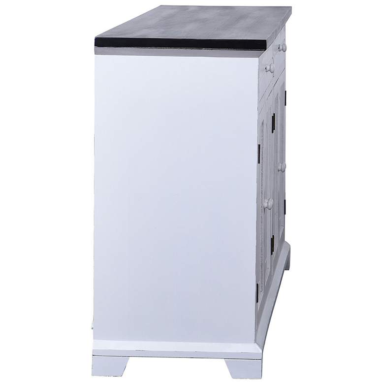 Image 7 Mason 60" Wide Large Black & White 2-Drawer & 4-Door Wood Cabi more views