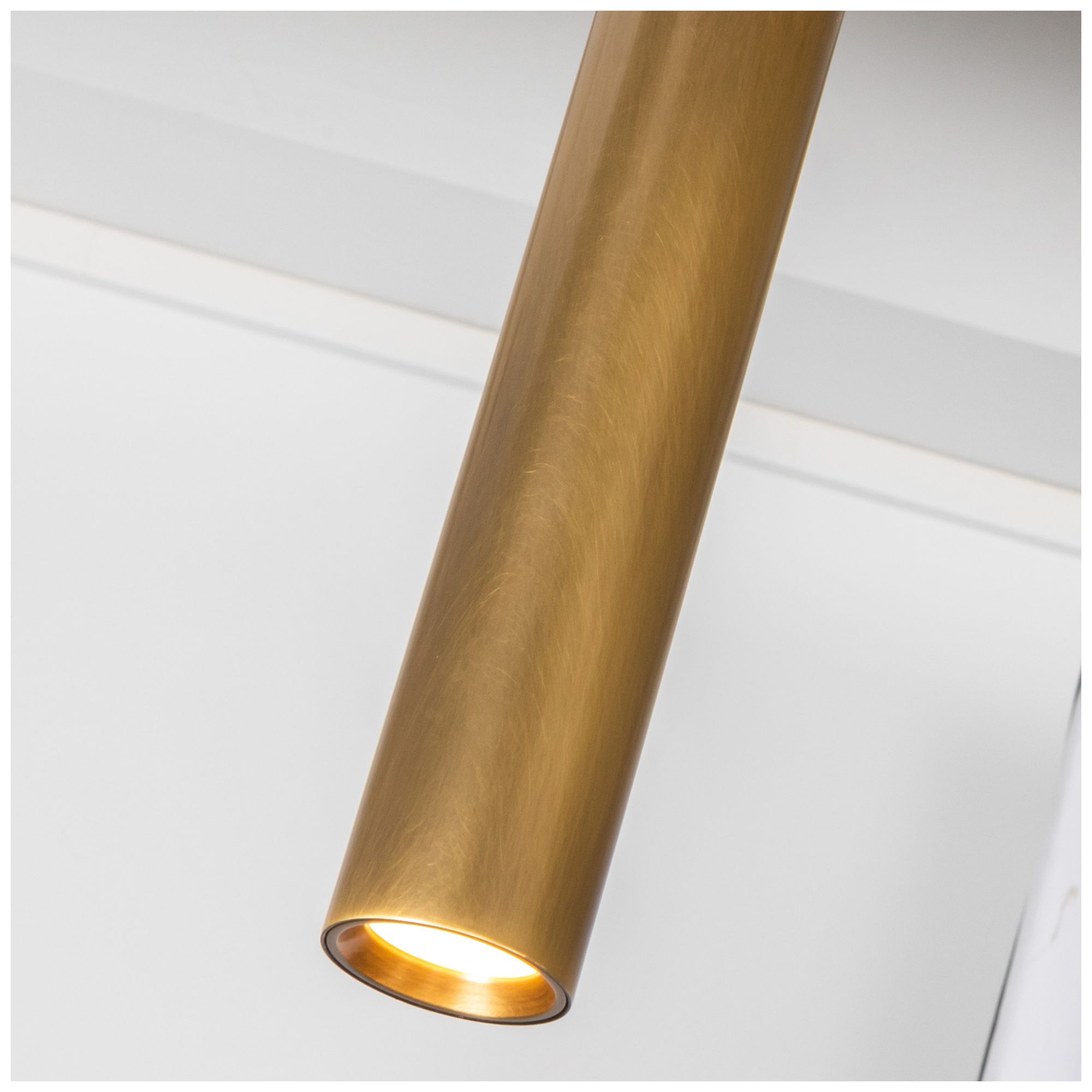 Image 4 Mason 72" Wide Vintage Brass 4-Light LED Linear Pendant more views