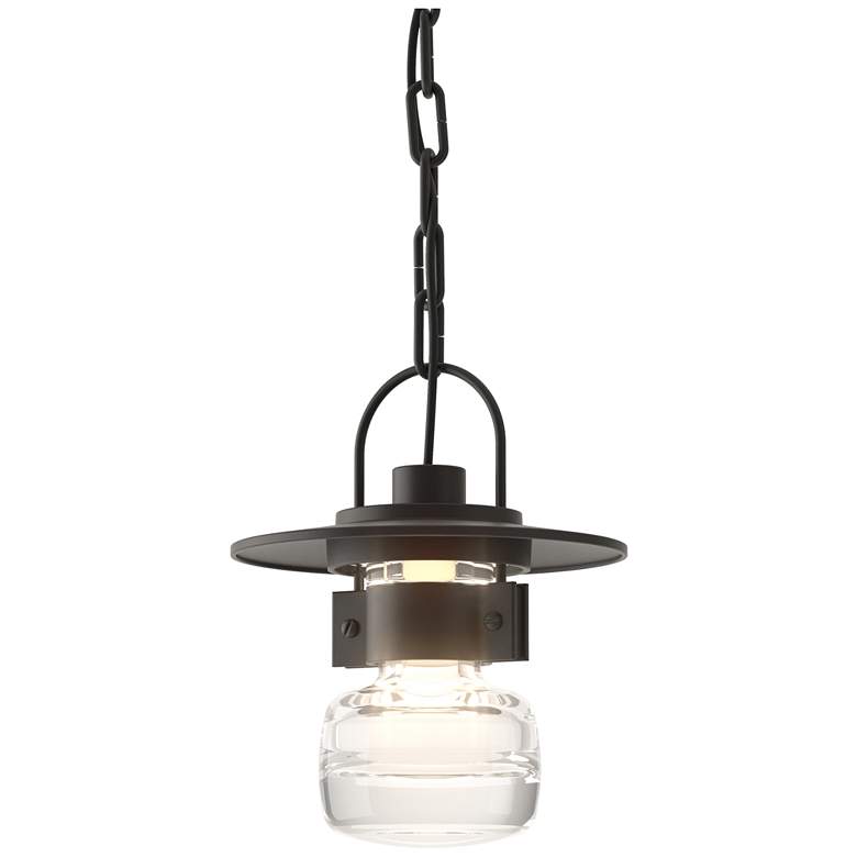 Image 1 Mason 8.8"H Black Outdoor Ceiling Fixture w/ Clear Glass Shade