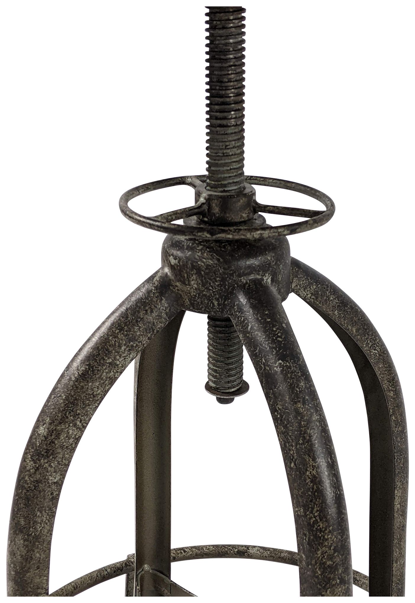 Image 7 Mason Aged Iron Base Natural Driftwood Seat Adjustable Barstool more views