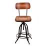 2_Mason Black and Chestnut Wood Adjustable Swivel Bar Stool