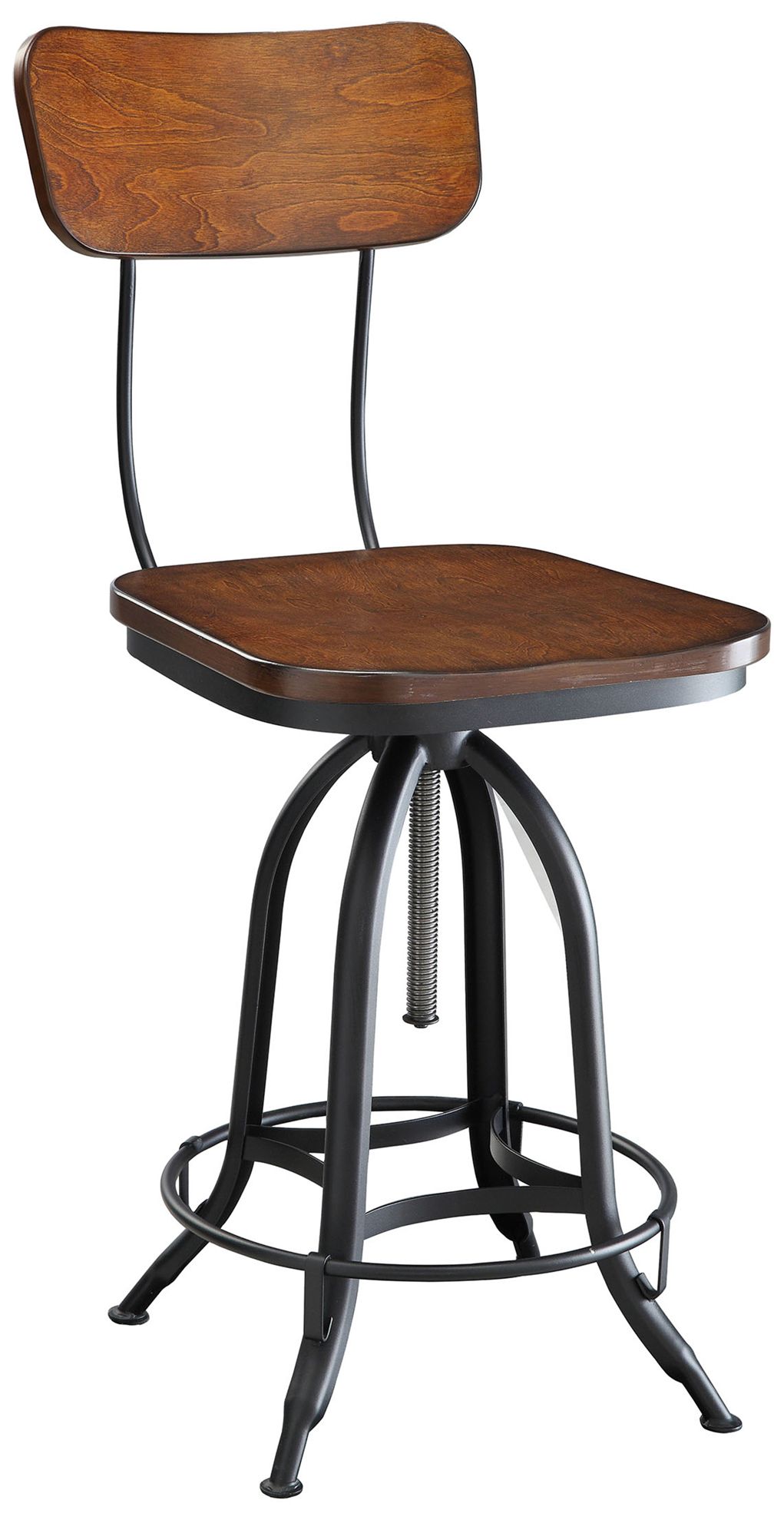 Image 3 Mason Black and Chestnut Wood Adjustable Swivel Bar Stool more views