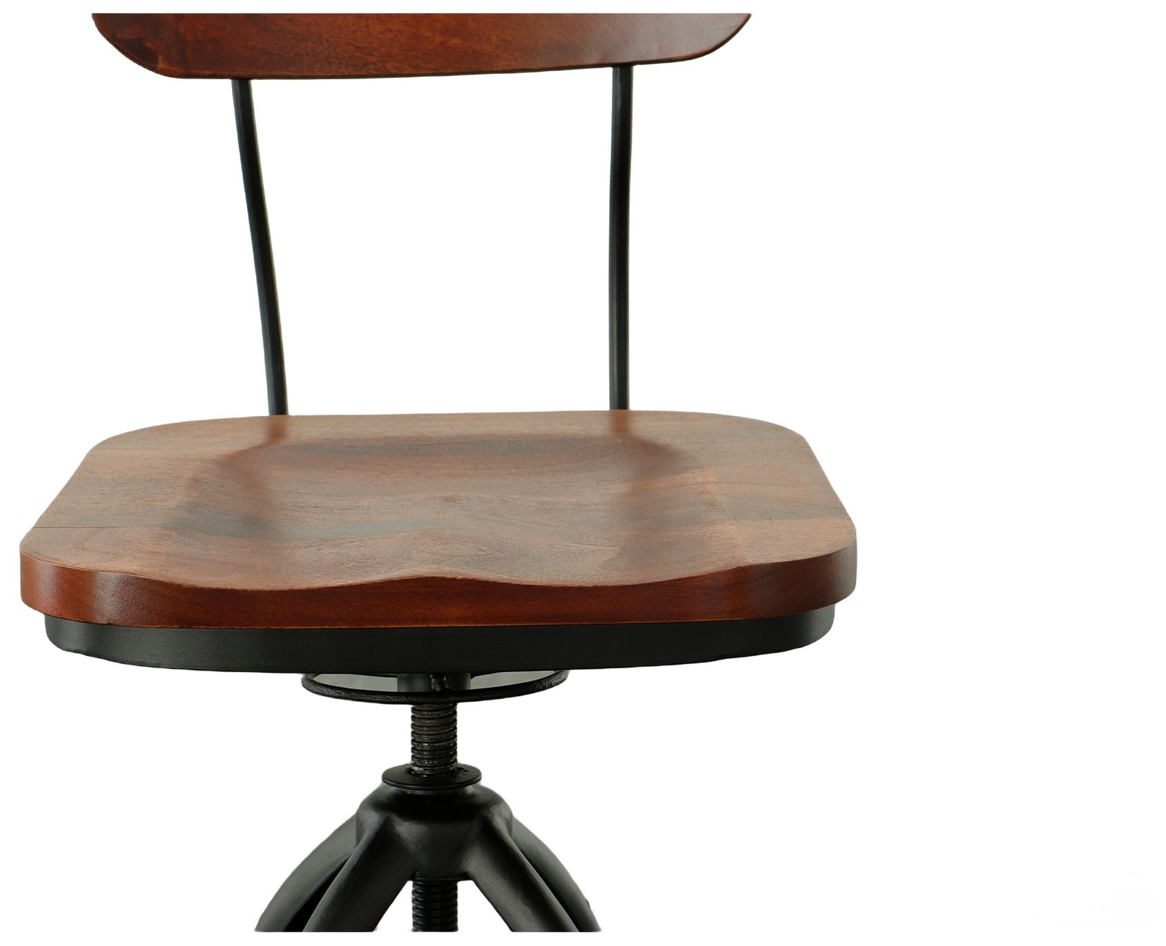 Image 5 Mason Black and Chestnut Wood Adjustable Swivel Bar Stool more views