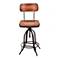 Mason Black Base Chestnut Seat Adjustable Barstool