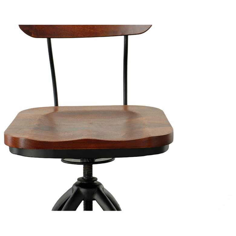 Image 5 Mason Black Base Chestnut Seat Adjustable Barstool more views